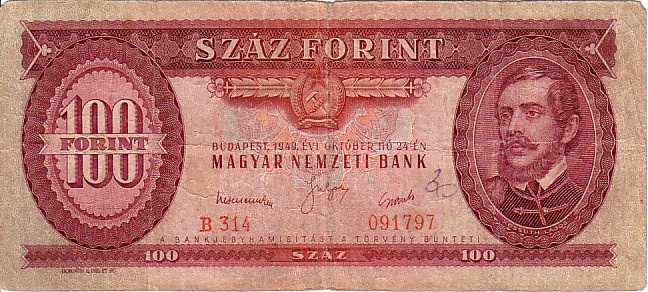 100 forint 1949 Rkosi cmer F